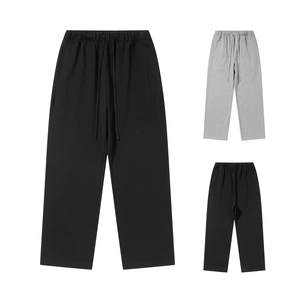 <span class=keywords><strong>Pantaloni</strong></span> Jogger Lunghi <span class=keywords><strong>con</strong></span> Vita Media Elasticizzata, Gamba Dritta, Logo Personalizzato, in Cotone French Terry, Tinta Unita - Product Image 1