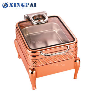 Xingpai ชุดบุฟเฟต์ทำจากแก้วสแตนเลสอุปกรณ์จัดเลี้ยงในเชิงพาณิชย์อุปกรณ์จัดเลี้ยงอาหารทำจากกุหลาบทอง - Product Image 4