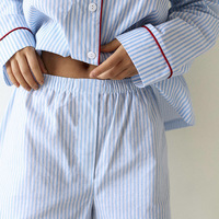 Nouveau cardigan en coton à manches longues pour femme, style décontracté, version coréenne, rayé, col simple rabattable, pyjama, vêtements de détente