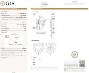 <strong>GIA</strong> <strong>Certified</strong> 1ct Fancy Intense Yellow VS2 Heart Cut Lab Grown <strong>Diamond</strong> for Jewelry Making - Product Image 2