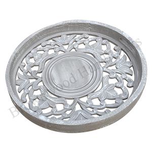 ถาดเสิร์ฟไม้มะม่วงเผาสีขาวทนทานสำหรับบ้านและโรงแรม - Product Image 1