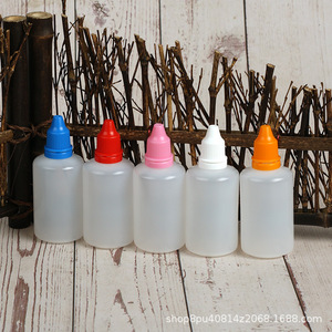 Jia Yue 50Ml <b>Dropper</b> <b>Bottles</b> PE Thickened Cylinder Chemical Packaging White Red Blue Orange Pink Lids - Product Image 4