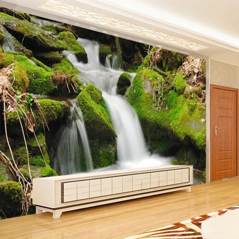 Custom 3D תמונה טפט מפל נוף טלוויזיה רקע ציור קיר חדר שינה סלון לא ארוג ניירות קיר בית תפאורה