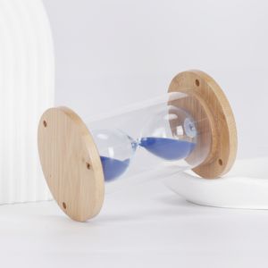 Reloj de Arena Minimalista de Bambú para Meditación, Yoga, Toma del Té, Reloj de Arena de Madera, Decoración para el Hogar, Oficina, Escritorio, Regalo - Product Image 1