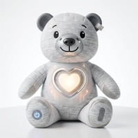 Ours robot électronique interactif personnalisé avec lumière cœur lumineuse, IA intelligente, peluche super douce pour la maternelle et le soulagement du stress