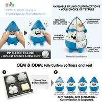 Peluche personnalisée ultra douce en polaire, motif goutte d'eau, personnage abstrait, avec boucle de suspension, rembourrage en coton PP, OEM ODM