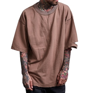 Progettare Il Proprio 100% Cotone di Grandi Dimensioni Gli Uomini di Goccia Spalla Mezza Manica Nero T Shirt - Product Image 1