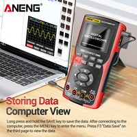 Multimeter osiloskop Digital profesional, untuk ANENG AOS02 True RMS 48 MS/s tingkat pengambilan sampel 10MHZ penyimpanan Data Bandwidth Analog