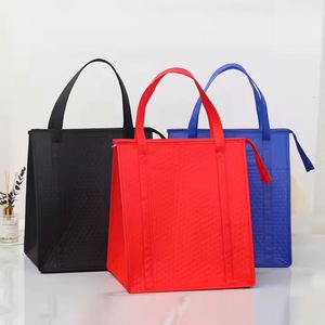 Sac isotherme portable personnalisé en mousse non tissée, sac à main de pique-nique isolé, sac fourre-tout réutilisable en non-tissé avec fermeture éclair - Product Image 5