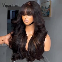 Perruque SDD Bouncy Curl Classy Demure Raw Wavy, couleur personnalisable, disponible en 18 et 32 pouces, avec closure et frange, en cheveux humains vierges HD pour lace