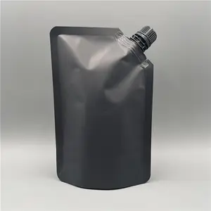 Sacchetto di imballaggio per la ricarica di liquido 1 Ltr polvere Fine stampa di alluminio nero opaco sacchetto per beccuccio sacchetti per sapone liquido