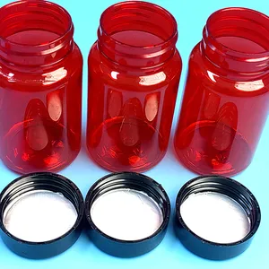 100ml Plastik pillen flaschen rot PET pharmazeut ische Verwendung Kapsel Tablette Vitamin Fischöl Medizin flaschen Behälter