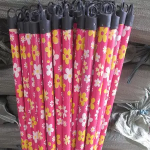 Chinese Supplier Flower Color PVC household item coated broom handle and pvc shrink film for wooden mop stick