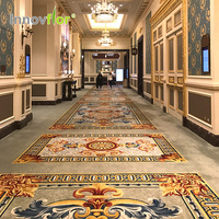 Nouveau design de tapis de couloir Axminster de luxe pour hall d'hôtel 5 étoiles, motif floral européen en laine/nylon, fabriqué à la machine, ignifuge