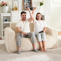 Chaise de canapé pouf à deux places avec accoudoir chaise confortable en peluche pour salon adultes