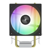 Ventilateur RGB silencieux 3 broches PWM, 2 caloducs, refroidisseur de processeur, radiateur PC pour boîtier d'ordinateur IX 1700 1150 1155 1156 1366 AM2/AM3/AM4