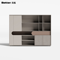 Muebles de Oficina Modernos Personalizados de Madera, Archivador con Paneles Móviles y Cerradura para Jefes, Directo de Fábrica