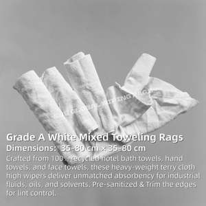 Paños de Limpieza Reciclados, Trapos de Algodón, Toallas Blancas 100% Algodón para Limpieza - Product Image 2