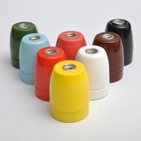 Vente en gros de supports de lampe en céramique rétro colorés E26E27 pour luminaires