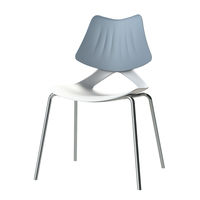 Chaise en plastique empilable pour salle de réunion, salle de conférence, visiteurs, formation, salle d'attente, avec pieds en acier, vente en gros