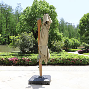 Parasols de patio en bois avec éclairage LED solaire, parasol de plage - Product Image 6