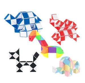 Opvouwbare regenboogkleurige magische liniaal DIY 3D kubus Multi-vorm opvouwbare fidget decompressie speelgoed magische kubus slangliniaal educatief speelgoed - Product Image 1