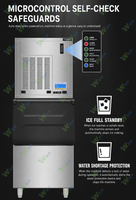 Machine à glace pilée en granulés, machine à glace en pépites pour bureau, machine à glace en pépites intelligente 200 kg pour la maison