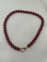 Collier ras du cou tendance de 18 pouces, perle de coquillage et agate rouge, pierres naturelles, fermoir en acier inoxydable plaqué or 18 carats