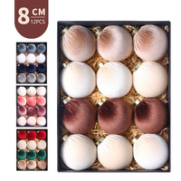 Ins Boutique Paquet cadeau transfrontalier du Nouvel An Tissu de velours enveloppé Boule de Noël Arbre Ornements suspendus Noël unique