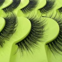 Lot de 7 paires de faux cils en vison synthétique effet naturel, volumineux et en bande, pour la vente en gros