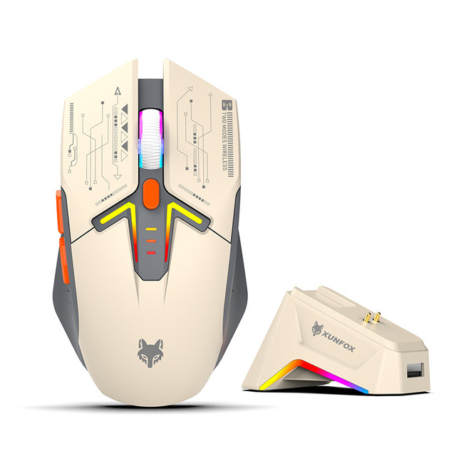 H2 Rechargeable RGB Glowing Mouse BT Wireless Dual-Mode Mouse Lightweight Laptop Gaming Esports