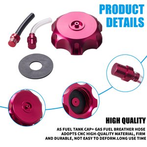 Bouchon de réservoir d'essence en aluminium CNC rouge avec soupape de reniflard pour SSR <span class=keywords><strong>125</strong></span> Taotao DB10 DB14 SDG107 Probike 50cc 90cc 110cc 150cc - Product Image 3