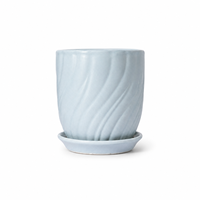 Pots de fleurs en céramique émaillée modernes avec impression de logo personnalisé, capacité 1-2L, utilisation sur table intérieure, vente en gros disponible