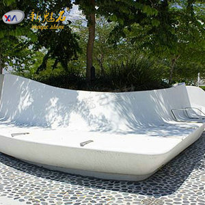 Nuevos Materiales de Construcción de Piedra, Banco de Hormigón GRC para Árboles, Maceta para Exteriores, Blanco Gris, Personalizable, Impermeable, Duradero - Product Image 4