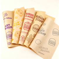 Emballage alimentaire personnalisé avec logo, pour pizzas, frites, tacos, hamburgers, papier résistant à la graisse à carreaux roses