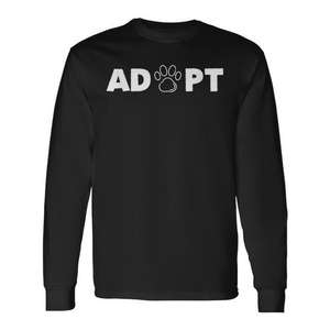 Camiseta de manga larga Adopt Pawprint para perros, gatos, refugios para mascotas y rescate - Product Image 1