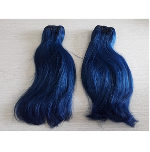 ช่อผมตรงสีฟ้าผมมนุษย์บริสุทธิ์จากเวียดนามยังไม่ผ่านกระบวนการ - Product Image 1
