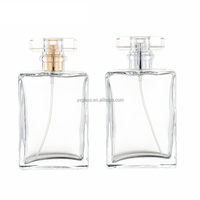 Flacon pulvérisateur de parfum en verre carré vide, rechargeable, étanche, à brume fine, portable pour voyage, 30ml 50ml