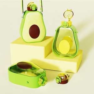 Wholesale Cute Avocado Shaped Student Girl's <b>Drink</b> Cup High-Appearance Portable with Shoulder Strap <b>Straw</b> <b>Plastic</b> for Outdoor - Product Image 3