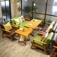 Ensemble de mobilier de restaurant moderne et durable en bois massif pour café, salon de thé, restaurant, comprenant banquette, chaise et table