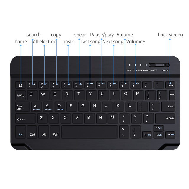KAKU 8 Inch Universal Portable Mobile Phone Tablet Wireless Blue Tooth Keyboard