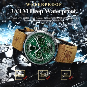 POEDAGAR Top Luxury Men <b>Clock</b> Waterproof Luminous Date Chronograph Sports Man Wristwatch Leather Men's Quartz Watches Male Reloj - Product Image 3