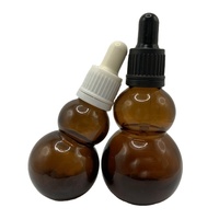 Bouteille d'huile essentielle en verre de luxe diffuseur ambre en forme de gourde en liège pour crème de soin de la peau bouteilles de lotion vides de 100ml 50ml 30ml 20ml