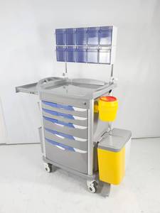 외래 환자 주사 및 드레싱 교환 잠금식 바퀴 응급 약물 배달 이동식 의료 카트 - Product Image 2