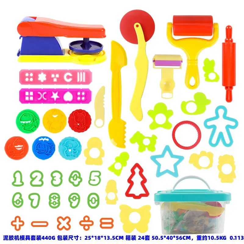 Spelen Deeggereedschap Sets Voor Kinderen Peuters Diy Plastic Accessoires Klei Extruders Rollers Vormen Educatief Speelgoed Cadeau Set