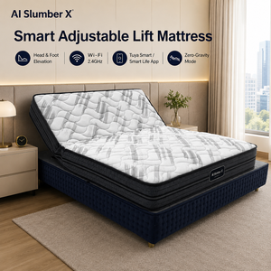 Colchón Inteligente Ajustable con Mini Resortes Ensacados, Elevación Cabeza-Pie, Control Remoto Inalámbrico, Espuma Viscoelástica Híbrida y Diseño Ergonómico - Product Image 1
