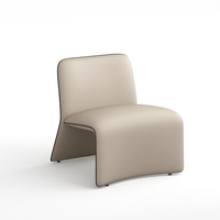 Fauteuil de salon incurvé en tissu personnalisé, fauteuil d'appoint commercial pour hôtel et bureau, structure solide, canapé simple rembourré
