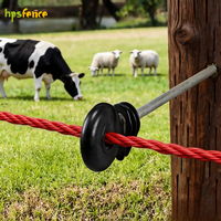 Screw Mount Electric <strong>Fence</strong> Insulator for Round Wood <strong>Post</strong> or Pipe UV Resistant PP Waterproof 155mm Height for Poly Wire