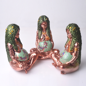 Commercio all'ingrosso spirituale di guarigione Reiki ornamenti di cristallo <span class=keywords><strong>verde</strong></span> Della Resina Madre della <span class=keywords><strong>Terra</strong></span> per la decorazione domestica - Product Image 3