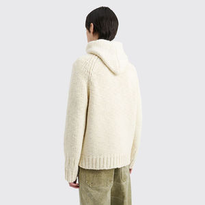 Maglione con cerniera a maniche lunghe con logo personalizzato maglione Cardigan in cotone Vintage lavorato a <span class=keywords><strong>maglia</strong></span> con cappuccio - Product Image 6